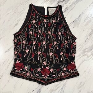 Vintage Beaded Embellished Evening Top Medium